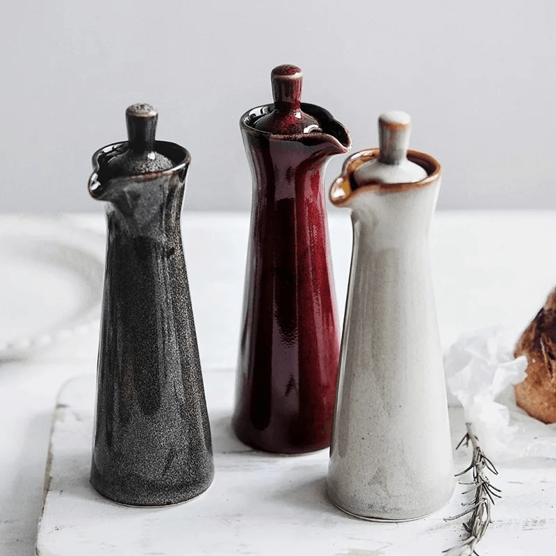 Olive Oil Dispenser Bottle Ceramic Oil Vinegar Cruet