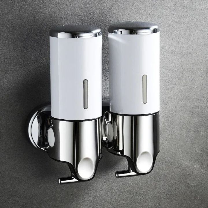 Shower Dispenser Wall Mount Stainless Steel Shampoo Conditioner Body Wash 500 ml Bottles