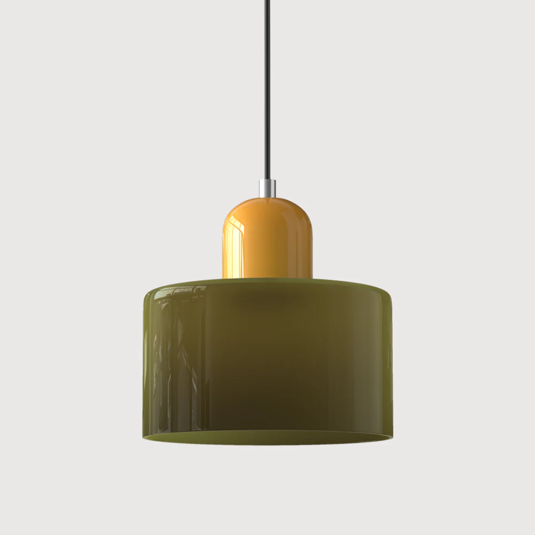 Fabric Drum Pendant Light with Metal Ceiling Mount