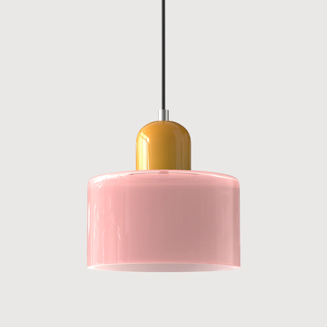 Fabric Drum Pendant Light with Metal Ceiling Mount