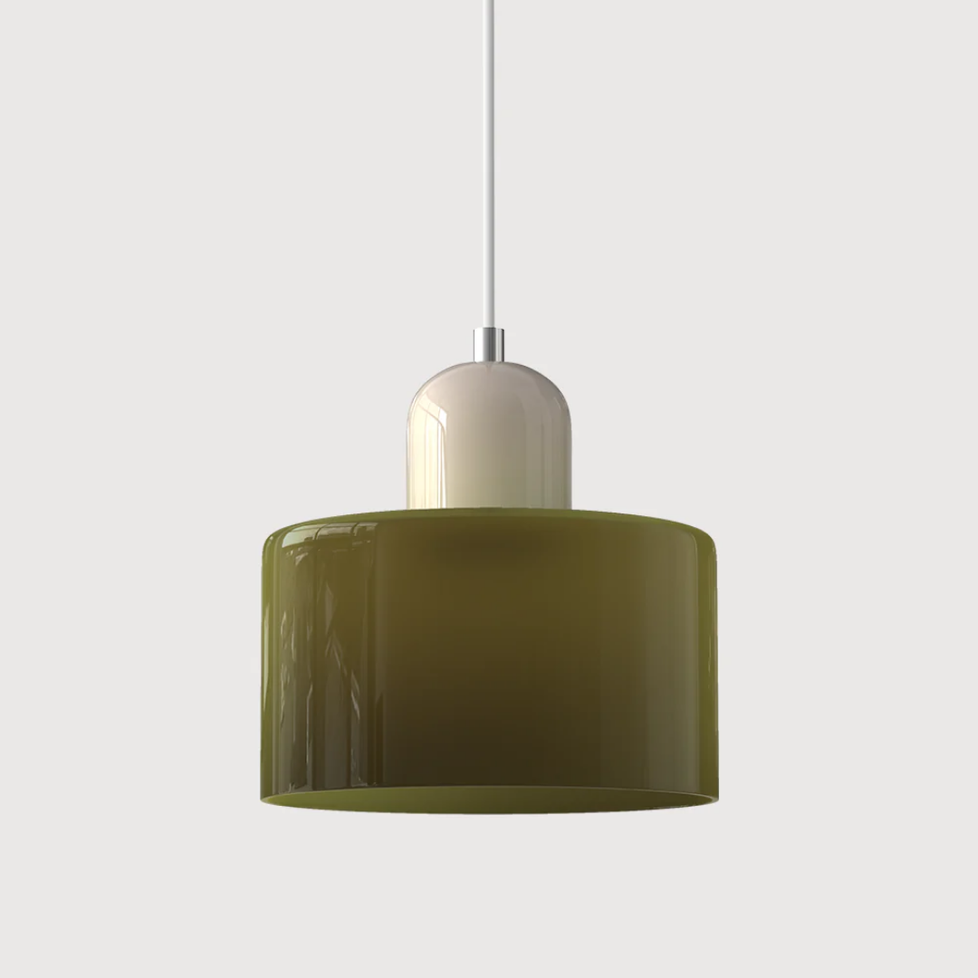 Fabric Drum Pendant Light with Metal Ceiling Mount