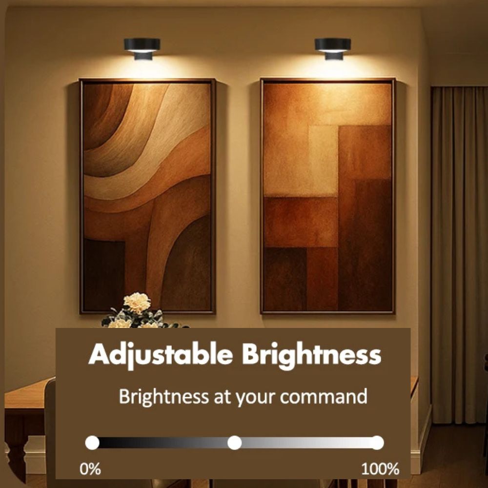 Picture Lights Wireless Puck LED Magnetic Bracket Rechargeable Remote Timer Dimmable Photo Frame Art