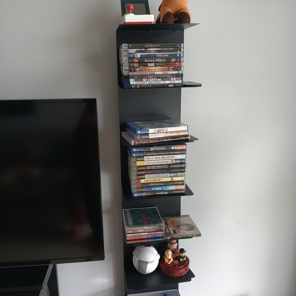 Vertical Metal Bookcase Freestanding Book Tower Bookshelf