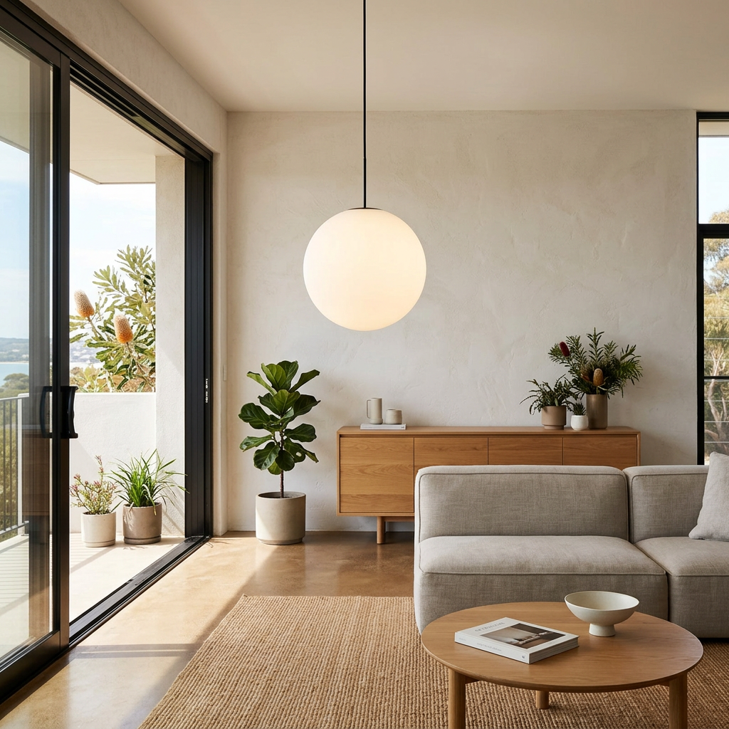 Frosted Glass Globe Pendant Light