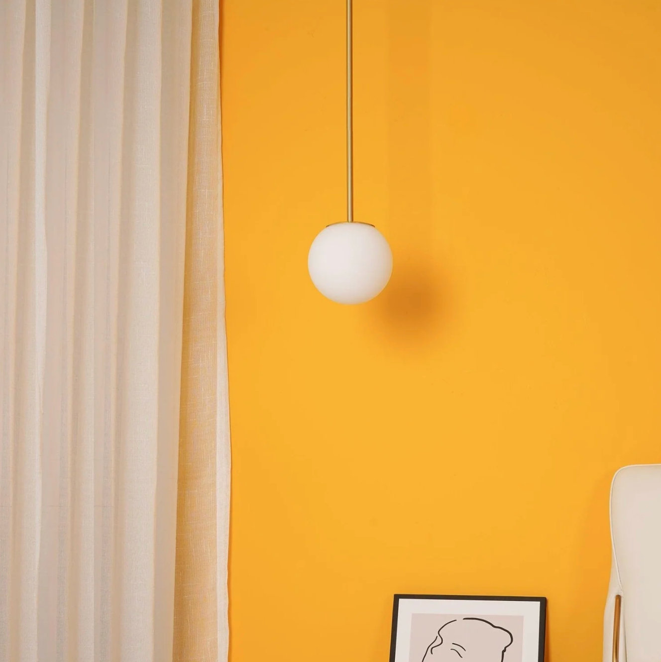 Frosted Glass Globe Pendant Light