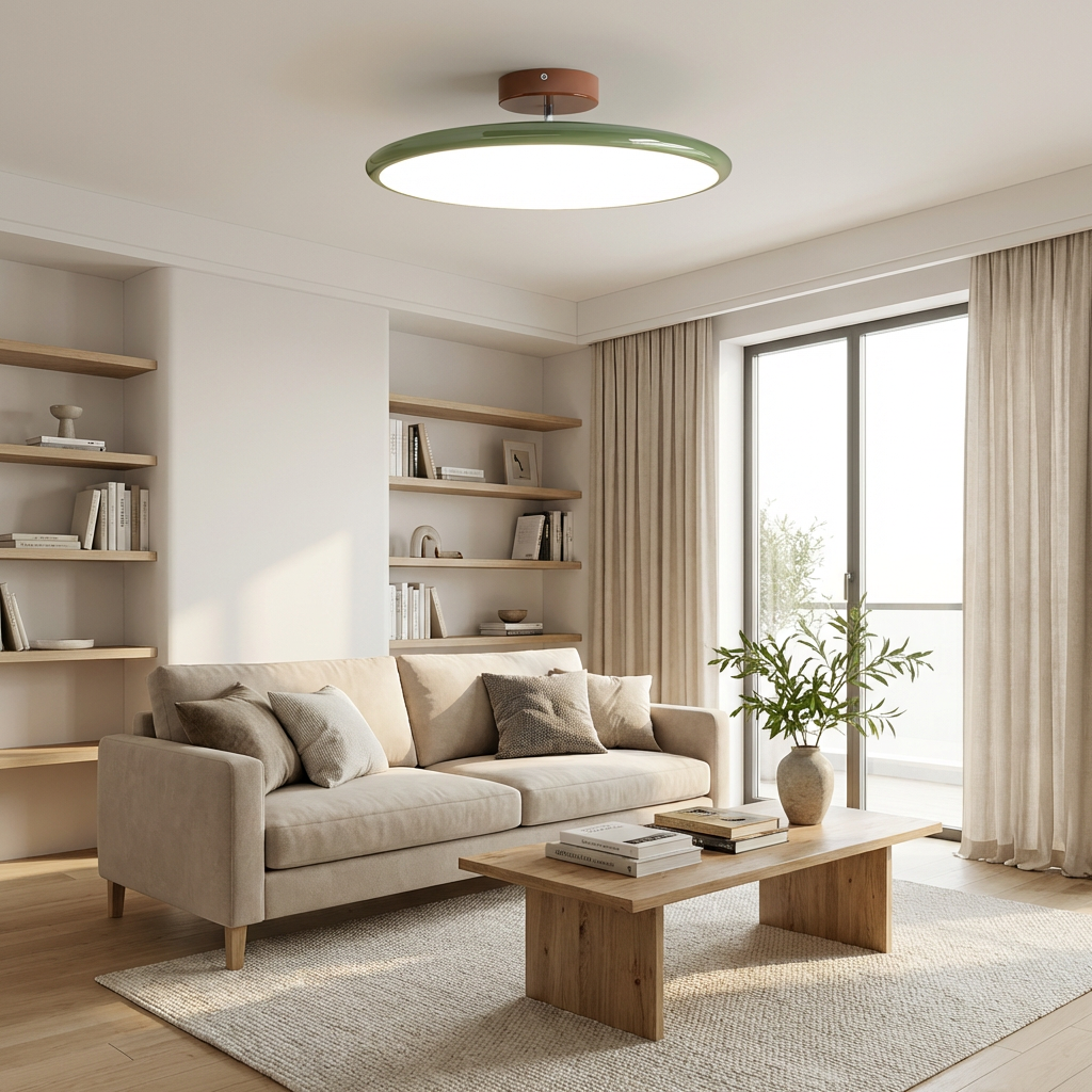 Glass Flush Mount Ceiling Light with Metal Canopy