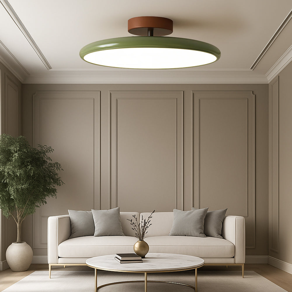 Glass Flush Mount Ceiling Light with Metal Canopy