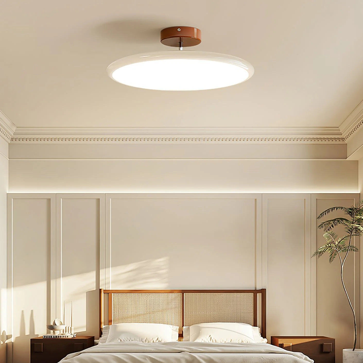 Glass Flush Mount Ceiling Light with Metal Canopy