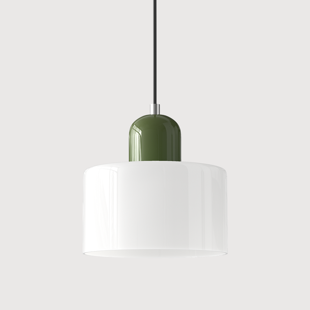 Glass Pendant Light Hanging Ceiling Lamp Cylinder Shade