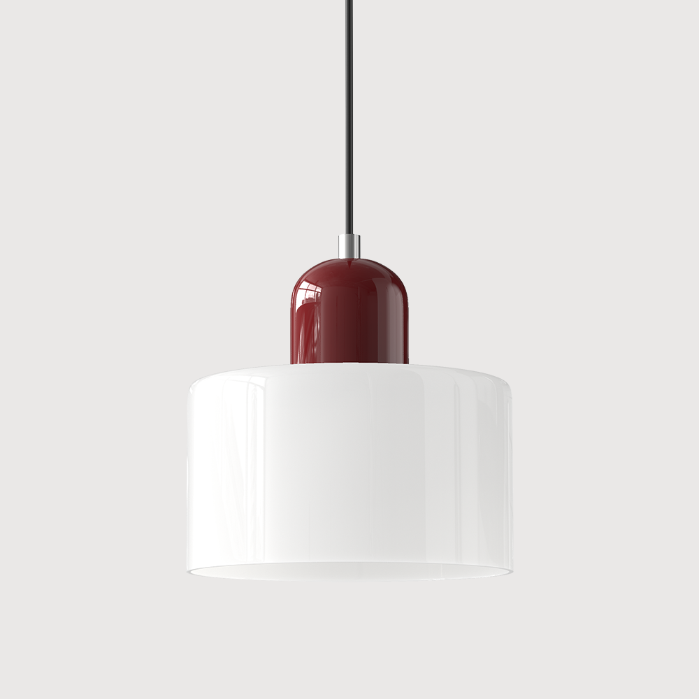 Glass Pendant Light Hanging Ceiling Lamp Cylinder Shade