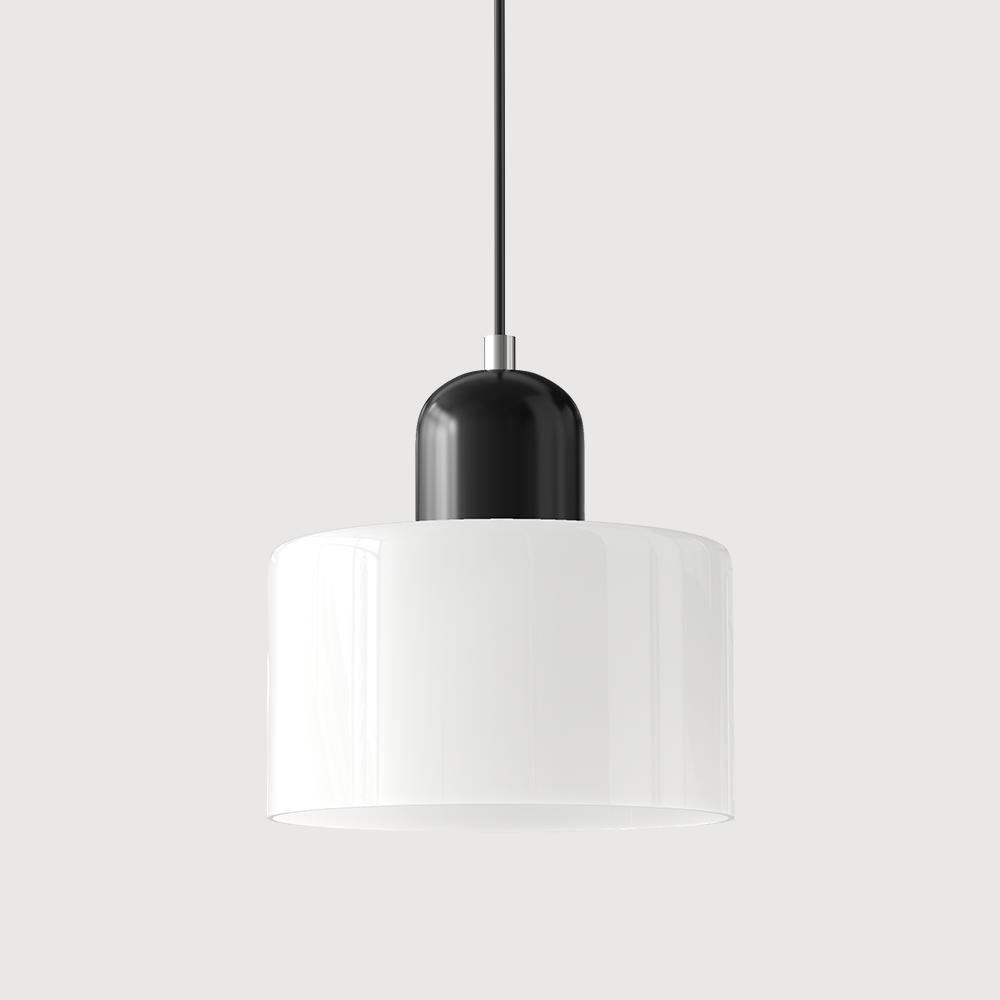 Glass Pendant Light Hanging Ceiling Lamp Cylinder Shade