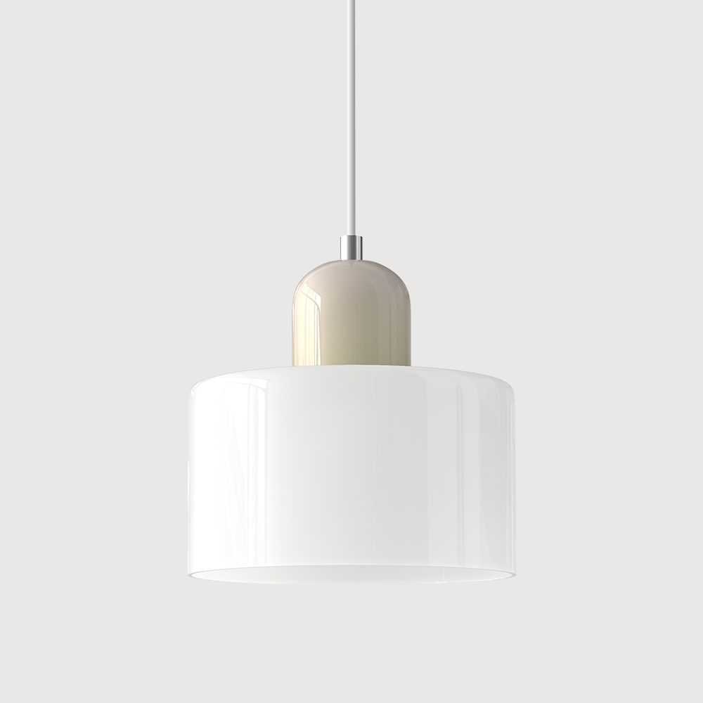 Glass Pendant Light Hanging Ceiling Lamp Cylinder Shade