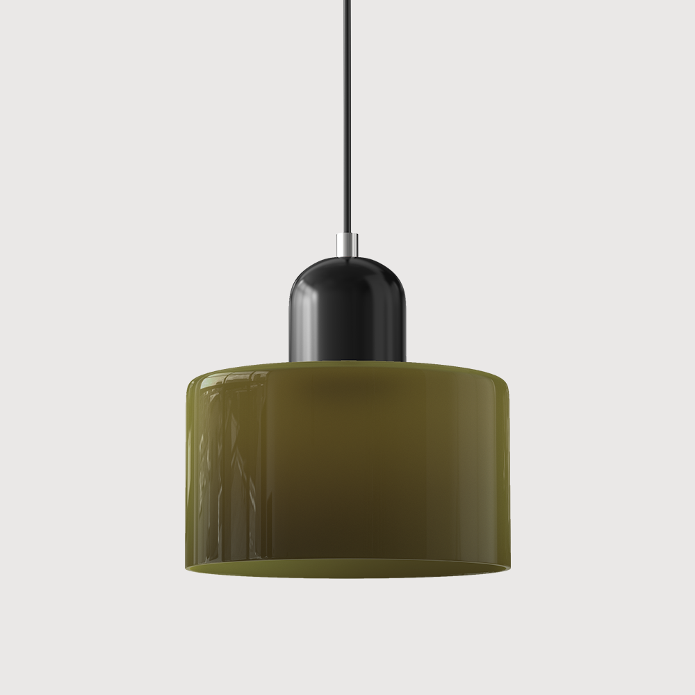 Glass Pendant Light Hanging Ceiling Lamp Cylinder Shade