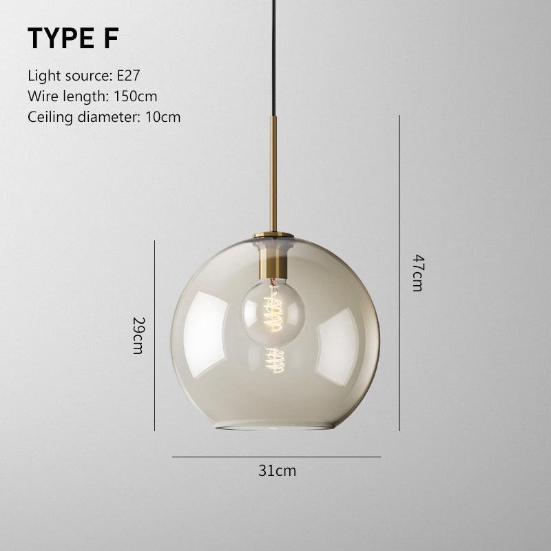 Glass Pendant Light with Metal Fixture