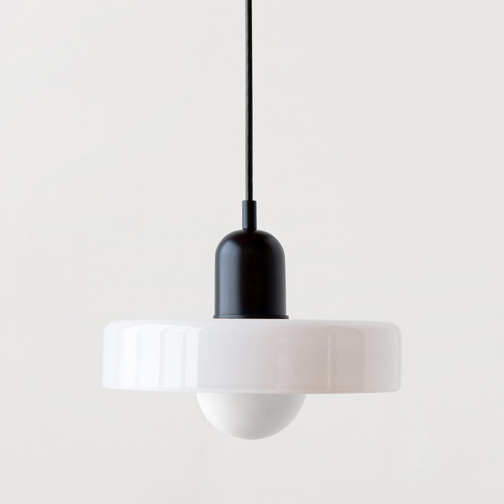 Glass Pendant Light with Metal Fixture