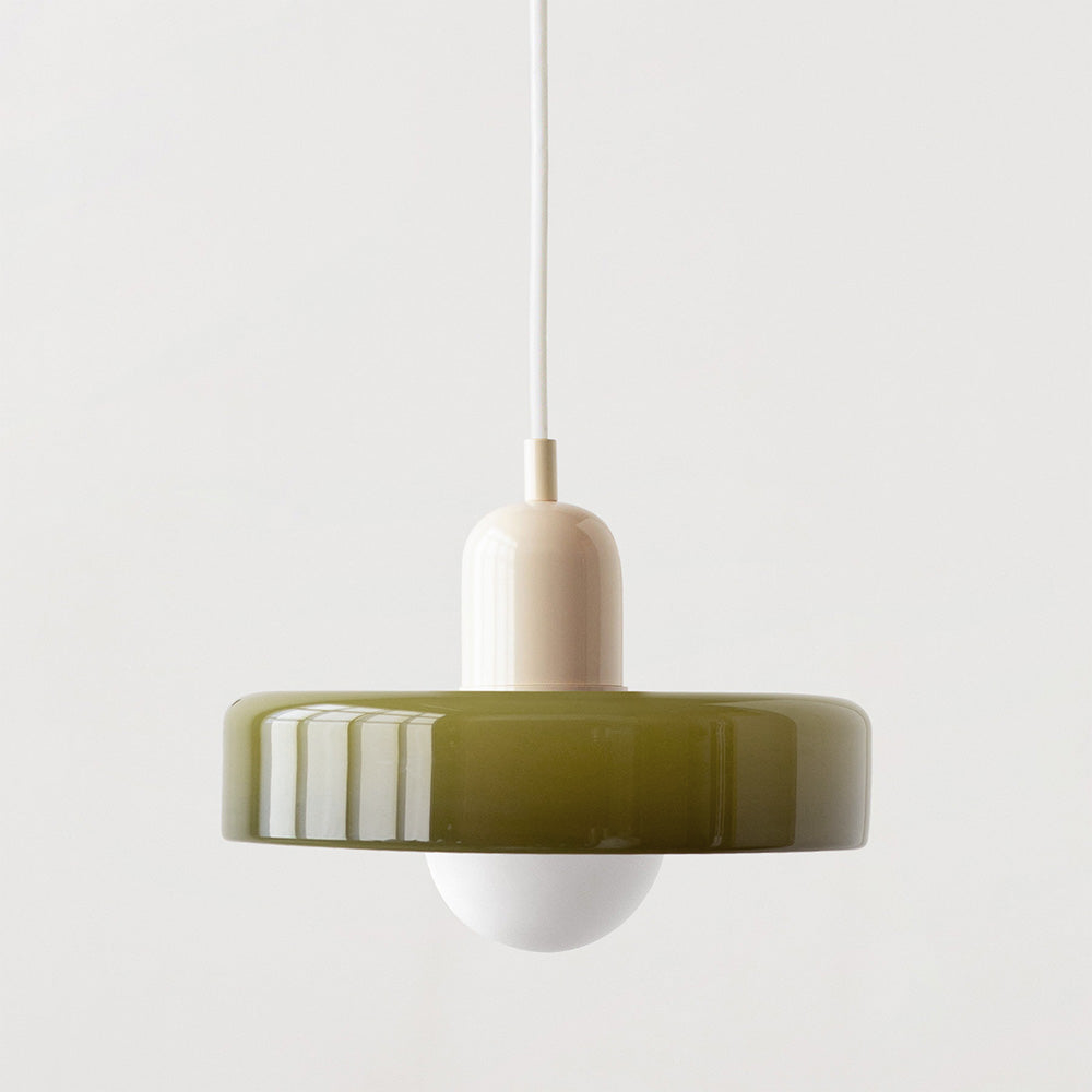 Glass Pendant Light with Metal Fixture