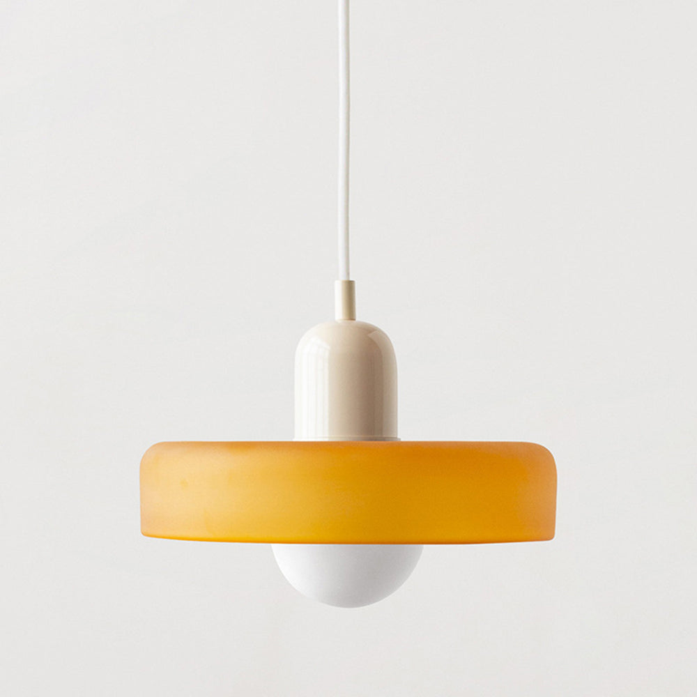 Glass Pendant Light with Metal Fixture