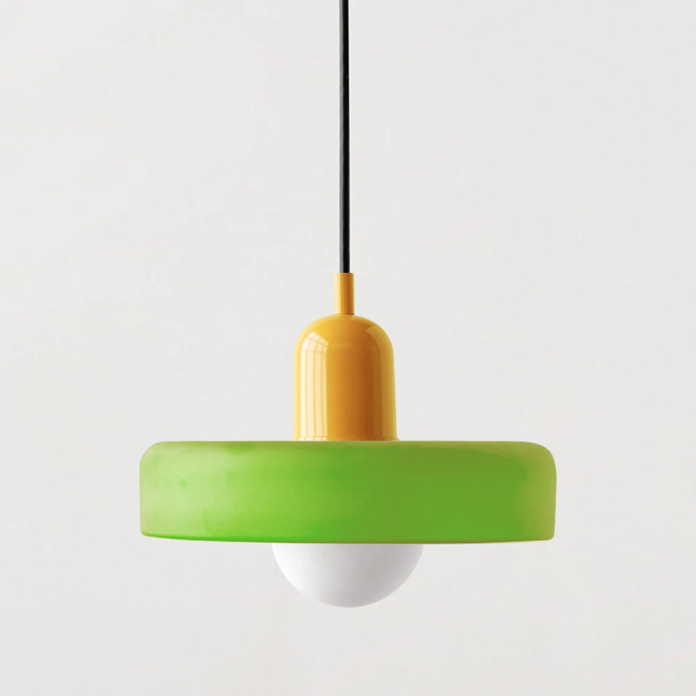 Glass Pendant Light with Metal Fixture