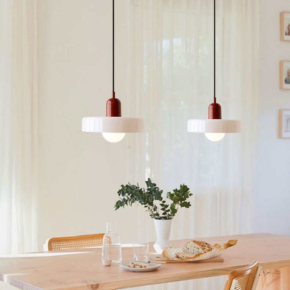 Glass Pendant Light with Metal Fixture