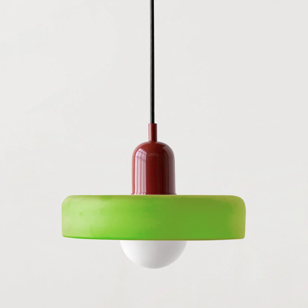 Glass Pendant Light with Metal Fixture
