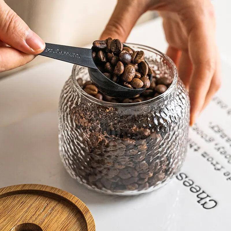 Airtight Glass Storage Jar Wooden Lid Food Storage Container