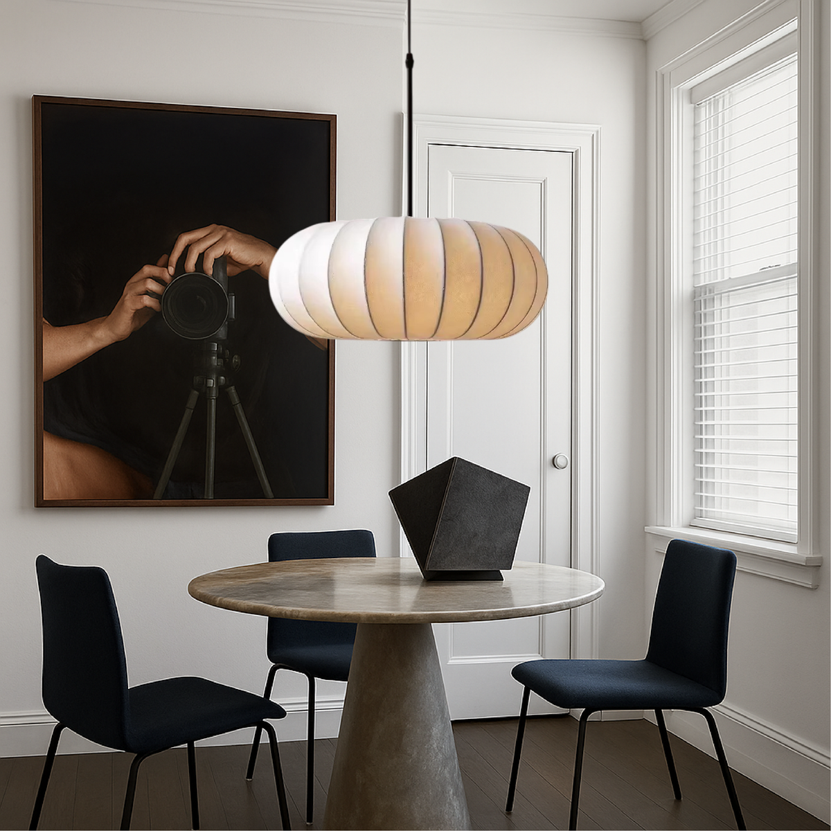 Pleated Wabi Sabi Pendant Light E27 for Dining Rooms