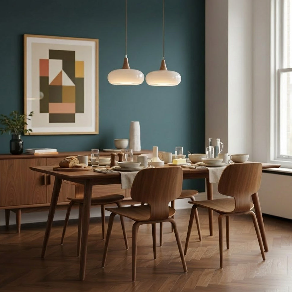 Glass Pendant Light Glossy Dome Shade Hanging Light