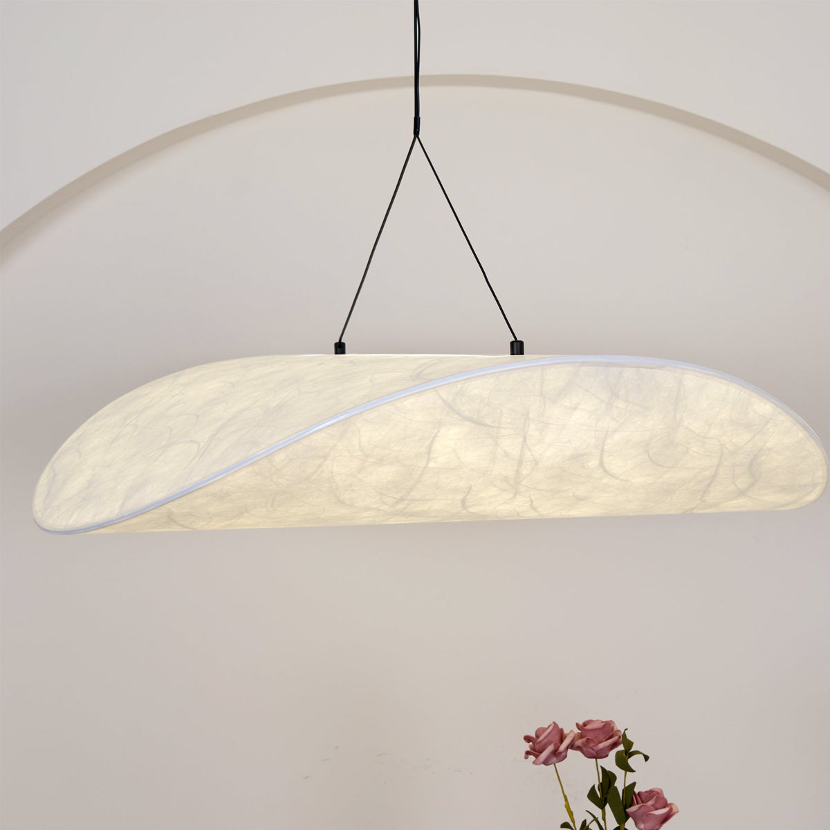 Fabric Pendant Light Hanging Ceiling Light Oval Shade