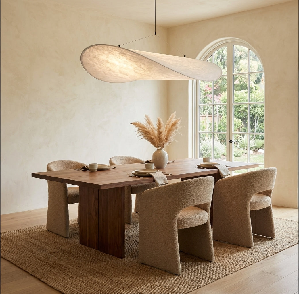 Fabric Pendant Light Hanging Ceiling Light Oval Shade