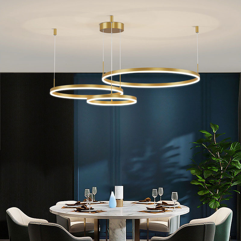 LED Ring Pendant Light with Adjustable Suspension Cables