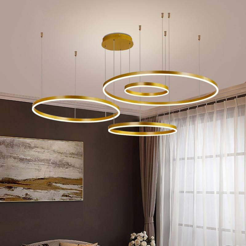 LED Ring Pendant Light with Adjustable Suspension Cables