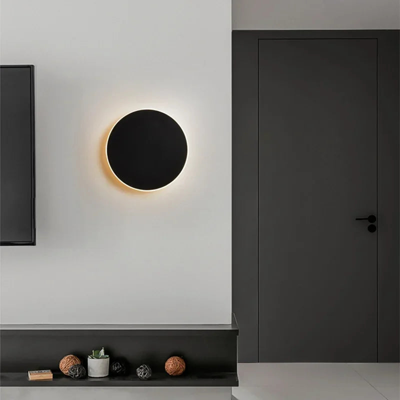 Wall Light LED Round Aluminium Touch Switch Minimalist Bedroom Hallway Stairway