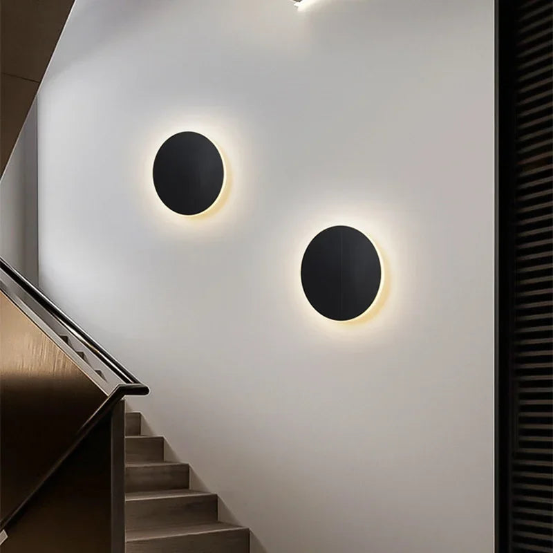Wall Light LED Round Aluminium Touch Switch Minimalist Bedroom Hallway Stairway