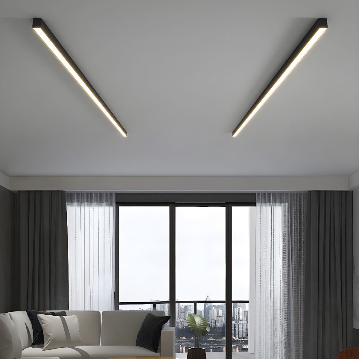 Linear LED Ceiling Light Flush Mount Fixture