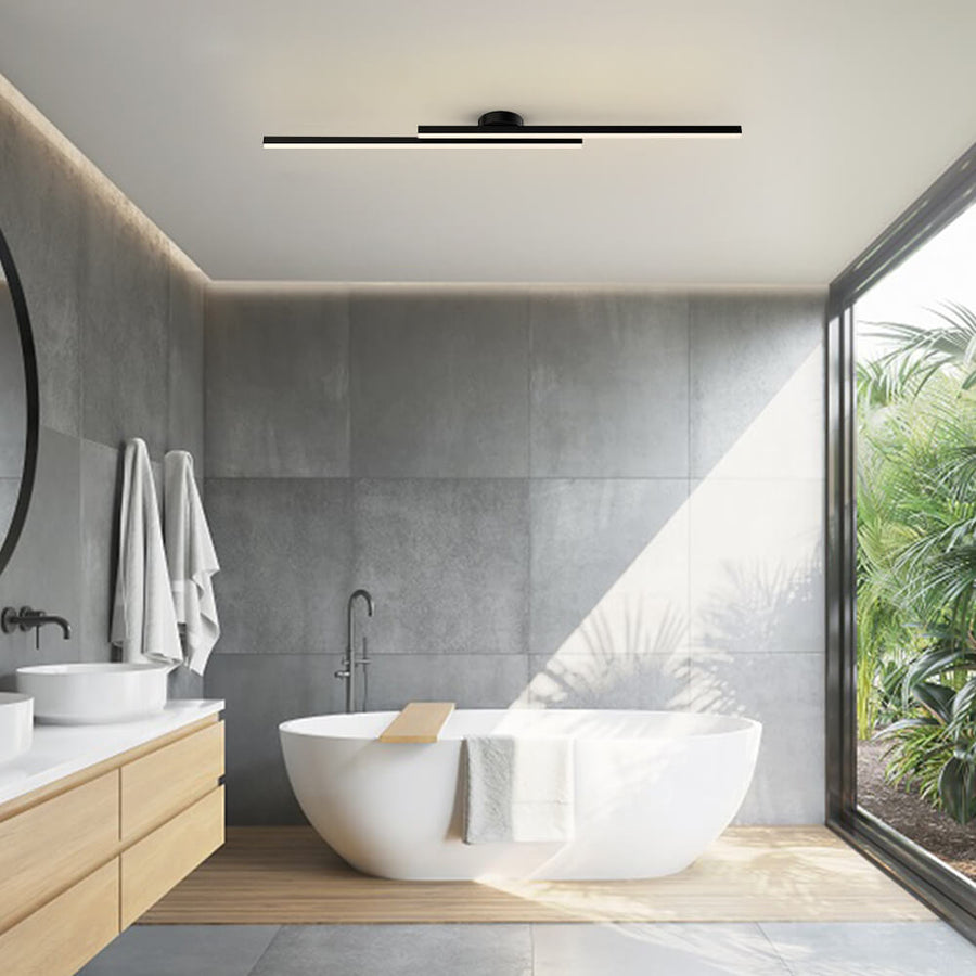 Linear LED Flush Mount Double Bar Ceiling Light