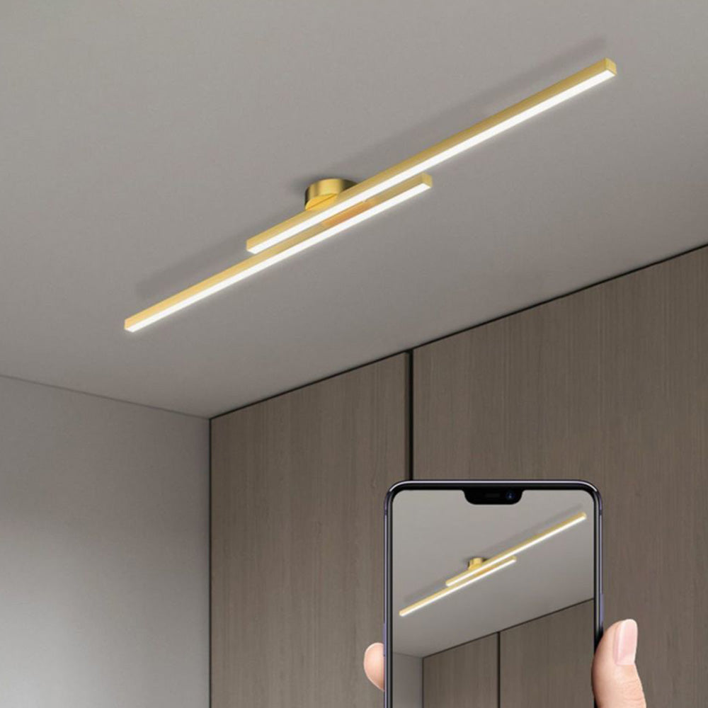Linear LED Flush Mount Double Bar Ceiling Light