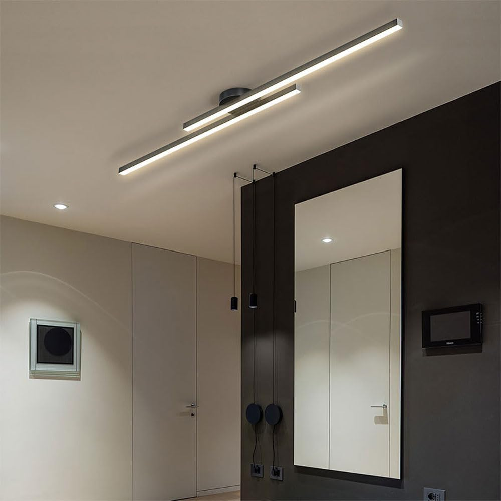 Linear LED Flush Mount Double Bar Ceiling Light