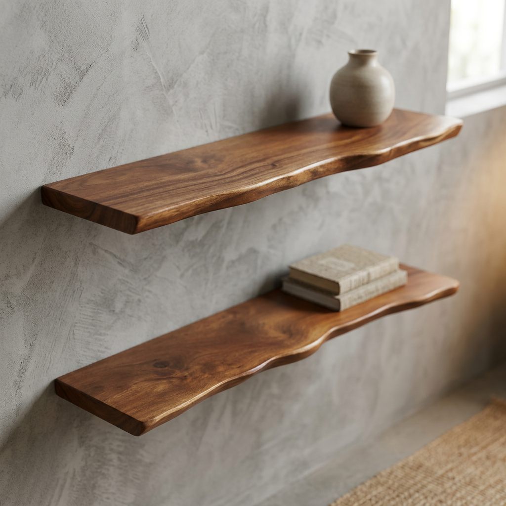 Live Edge Wood Shelves Wall Mounted