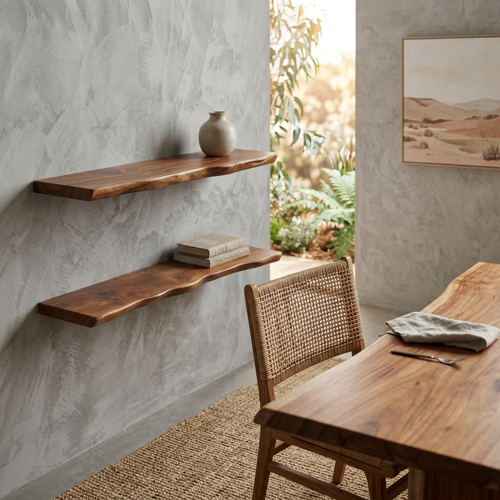 Live Edge Wood Shelves Wall Mounted