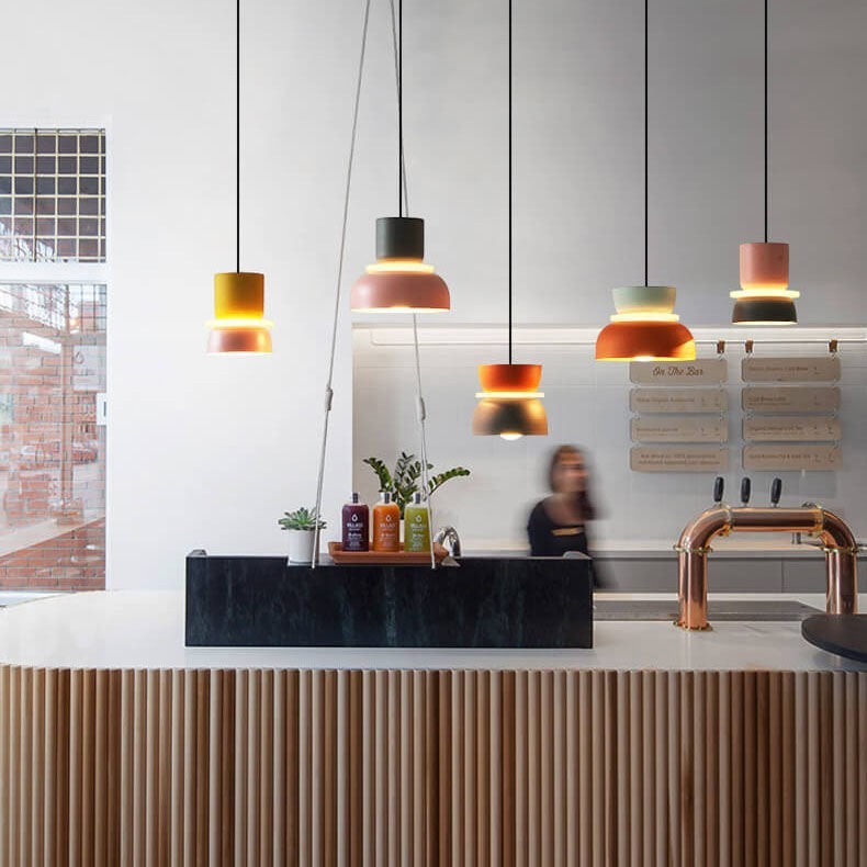 Metal Pendant Light with Layered Shade