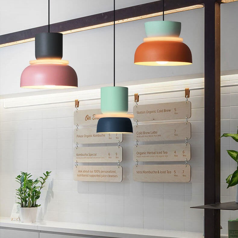Metal Pendant Light with Layered Shade