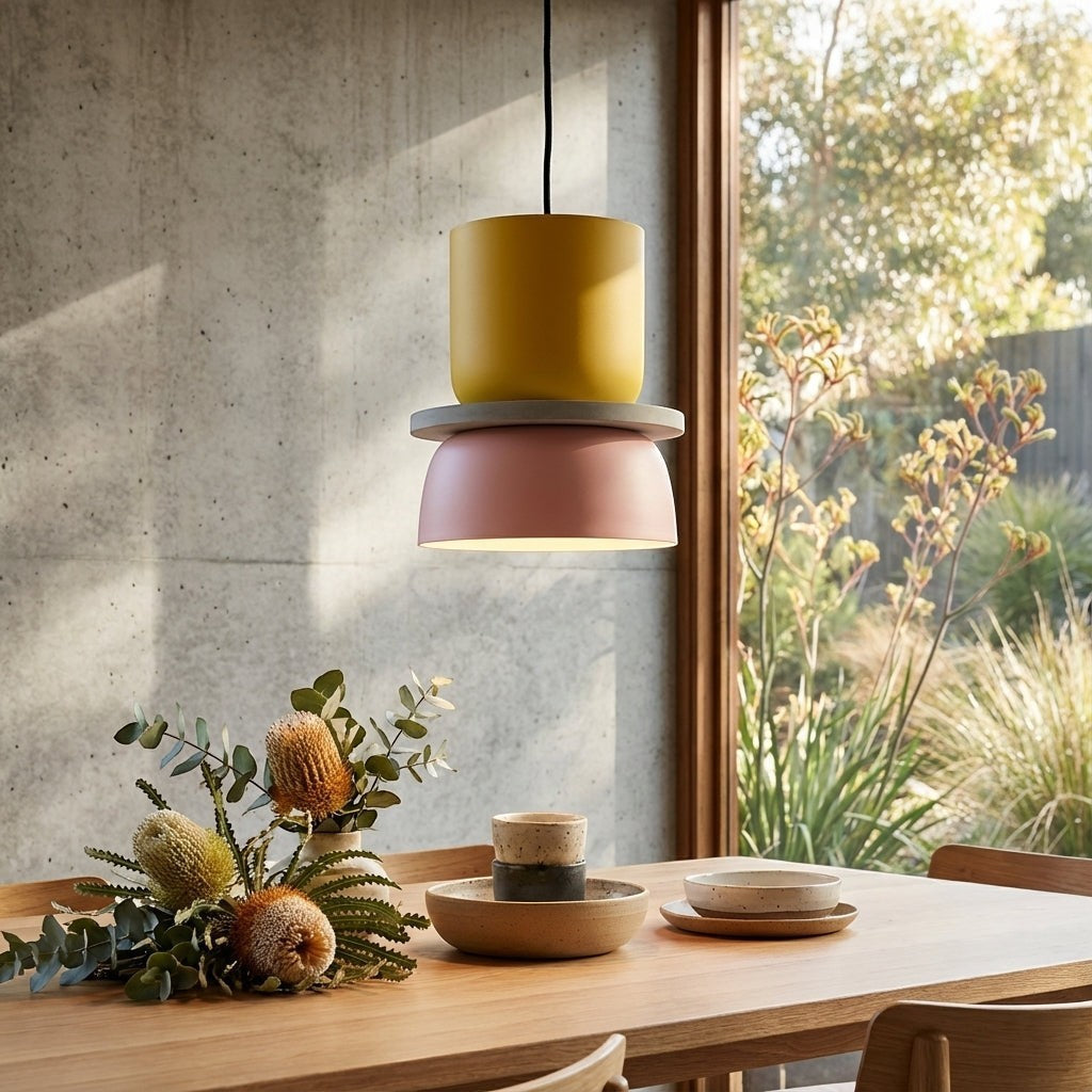 Metal Pendant Light with Layered Shade