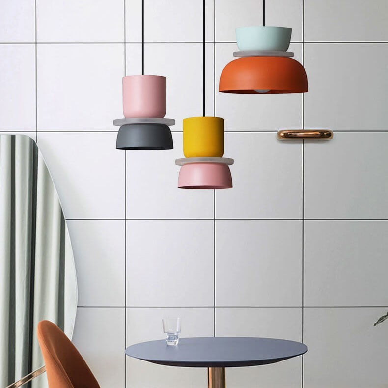 Metal Pendant Light with Layered Shade