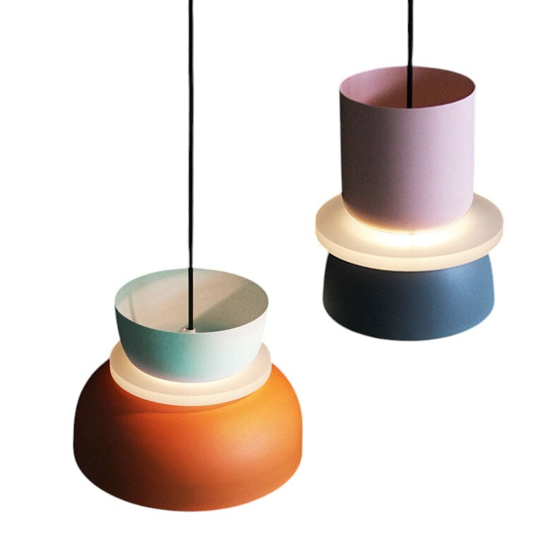 Metal Pendant Light with Layered Shade