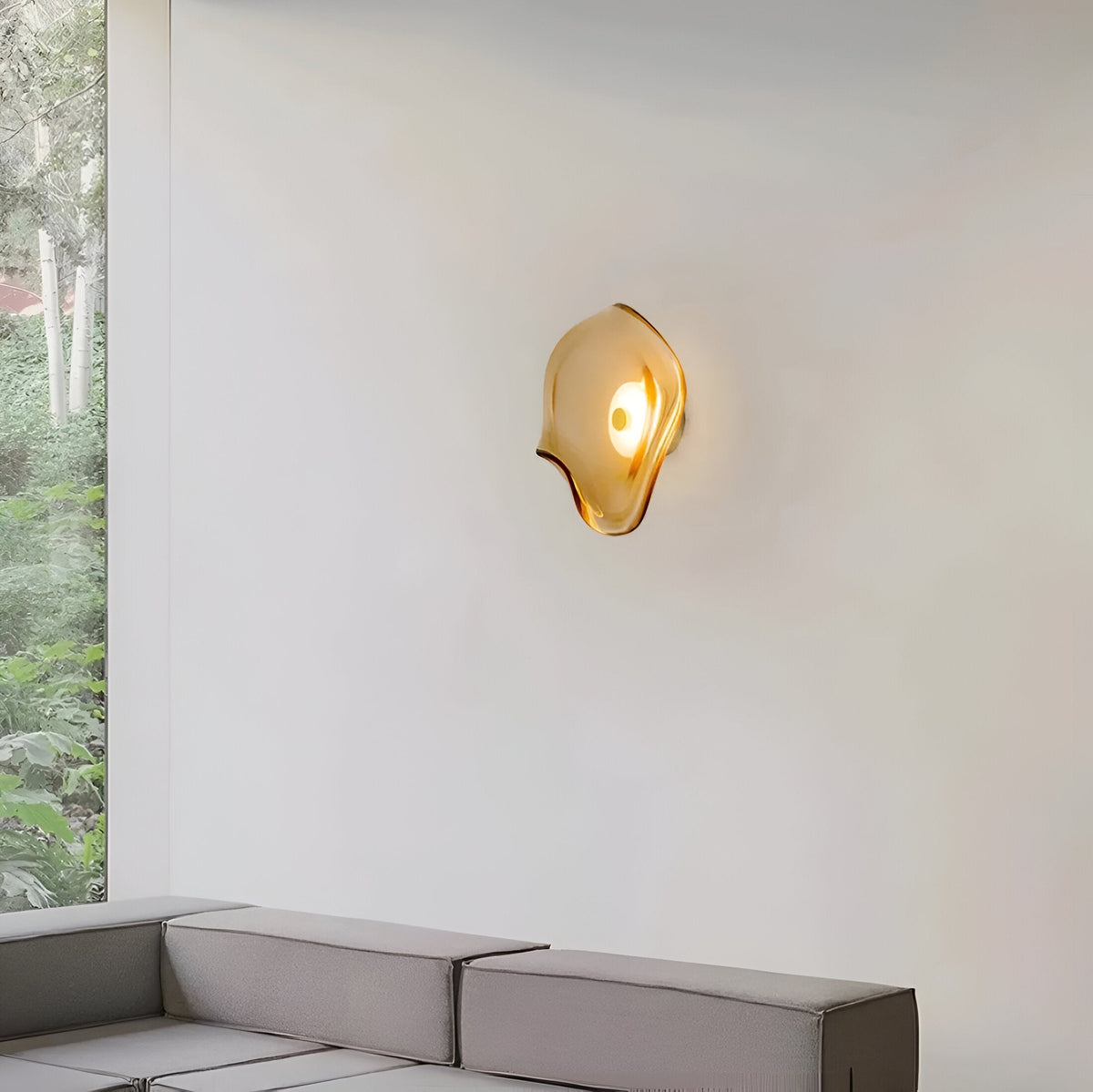 Wall Light LED Curved Toughened Glass Up Down Japandi Bedroom Living Room Hallway