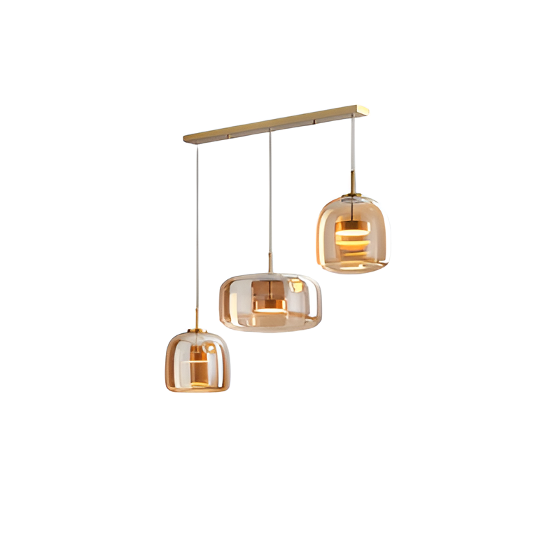 Pendant Light Hand Blown Glass Trio Cluster Retro Kitchen Island Dining Room