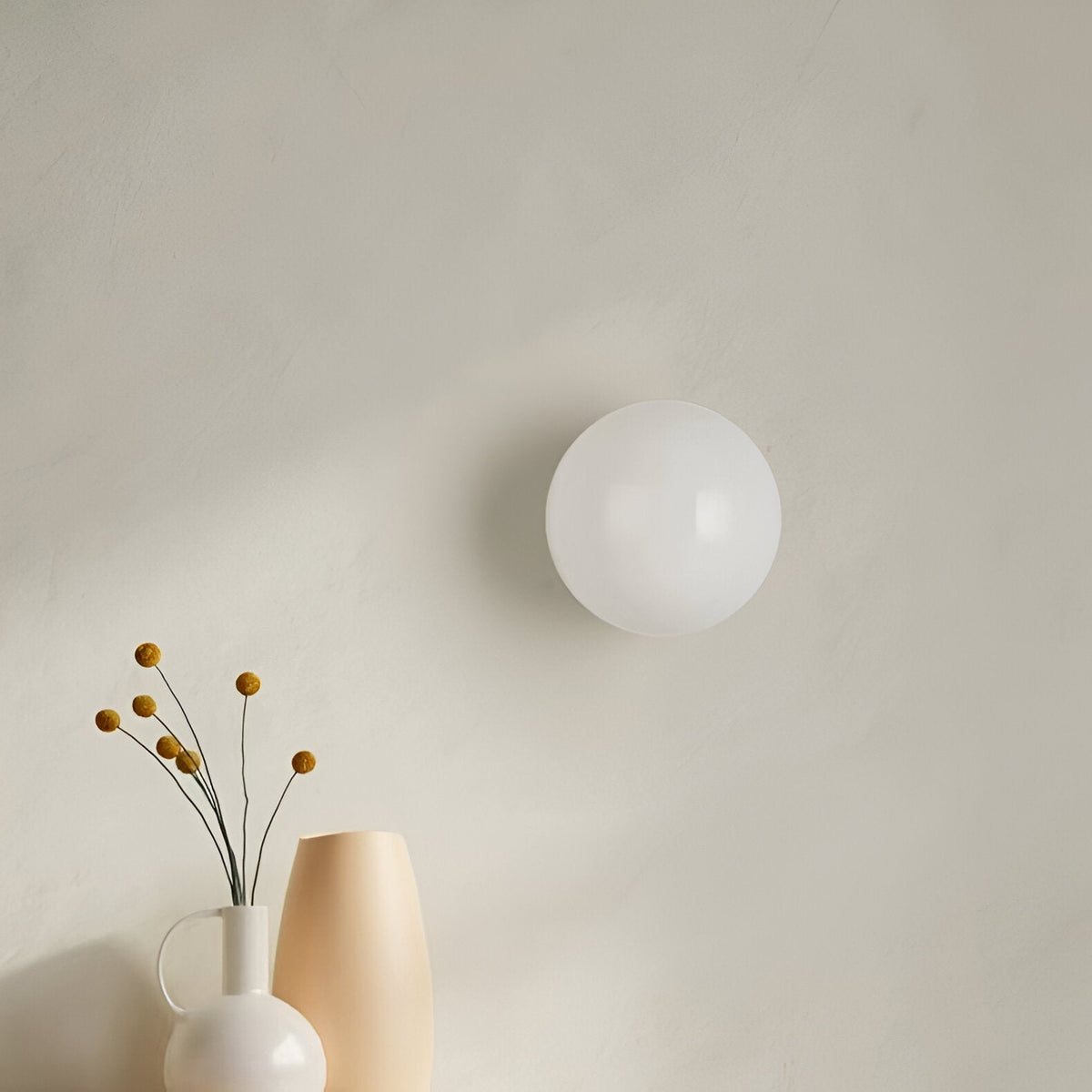 Wall Light Sconce Frosted Glass Globe Minimalist Bedroom Hallway Living Room