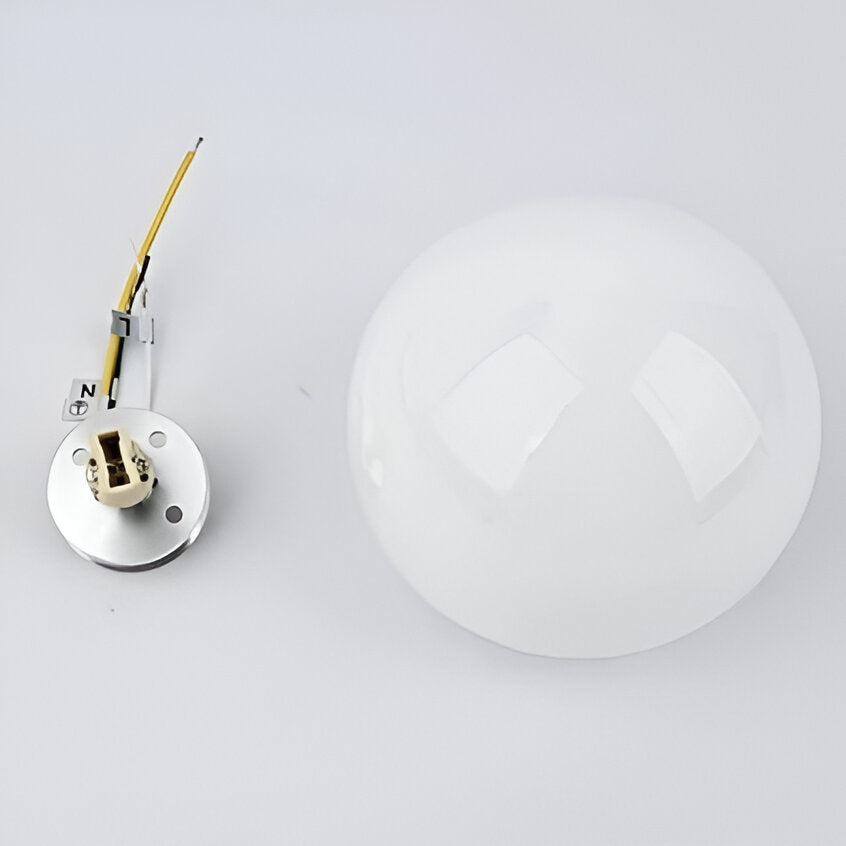 Wall Light Sconce Frosted Glass Globe Minimalist Bedroom Hallway Living Room