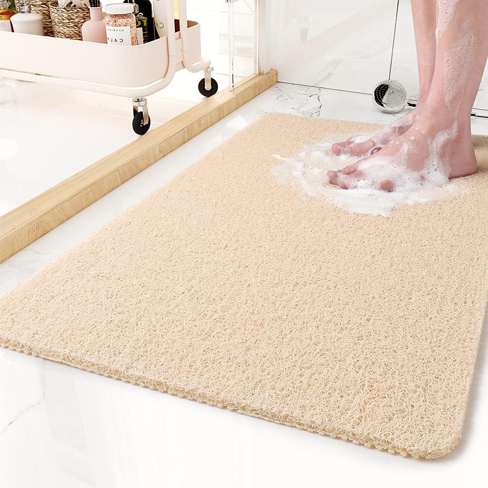PVC Shower Mat with Non-Slip Loofah Surface