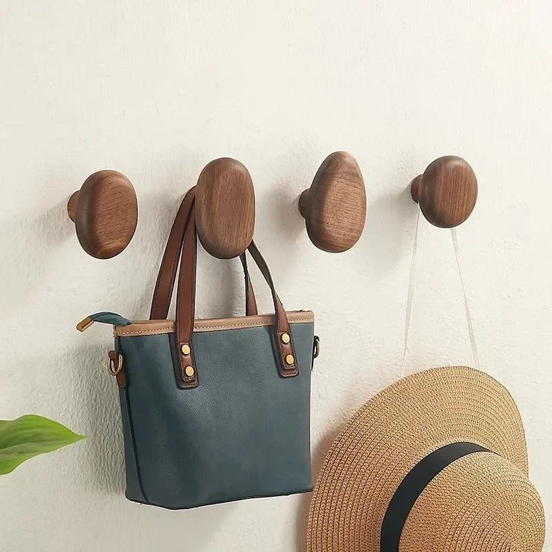 Pebble Shaped Wooden Wall Hooks